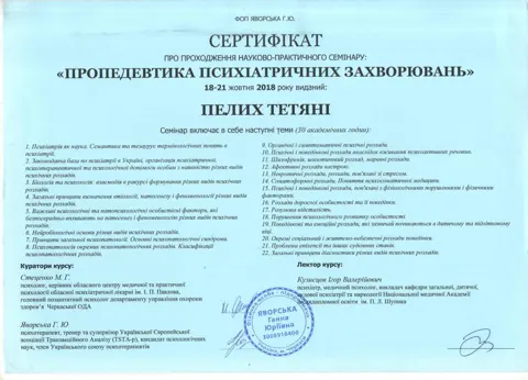 Сертификат «Виктори» — реабилитационный центр — Реабилитационный центр «Виктори»